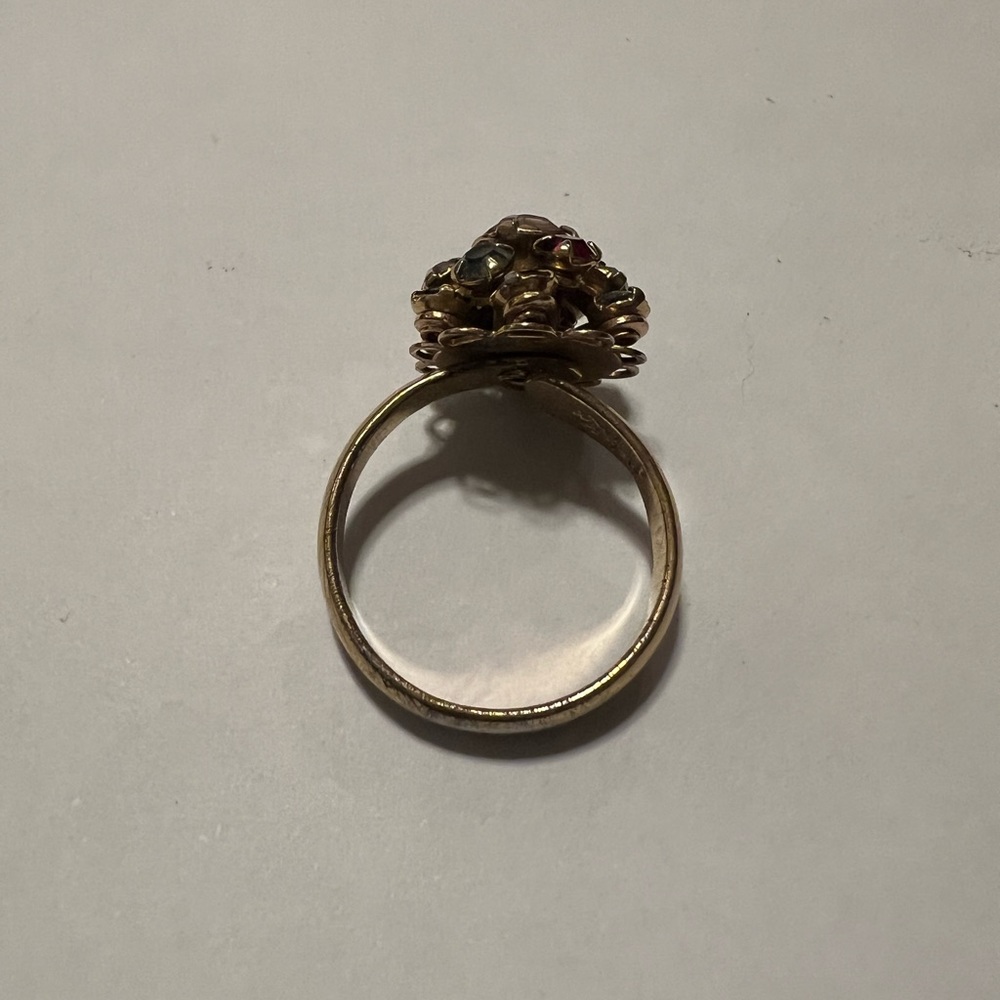 Fruit salad rhinestone Judy Lee adjustable ring - Picture 3 of 8